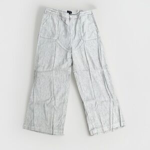 NYDJ WOMENS PANTS GRAY LINEN STRIPE WIDE LEG 16